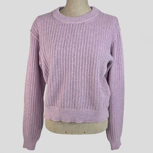 Kilte Los Angeles Sweater Lilac Open Knit 5% Cashmere 95% Cotton Size 1